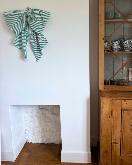 Puffy Bow - Emerald Candy Stripe