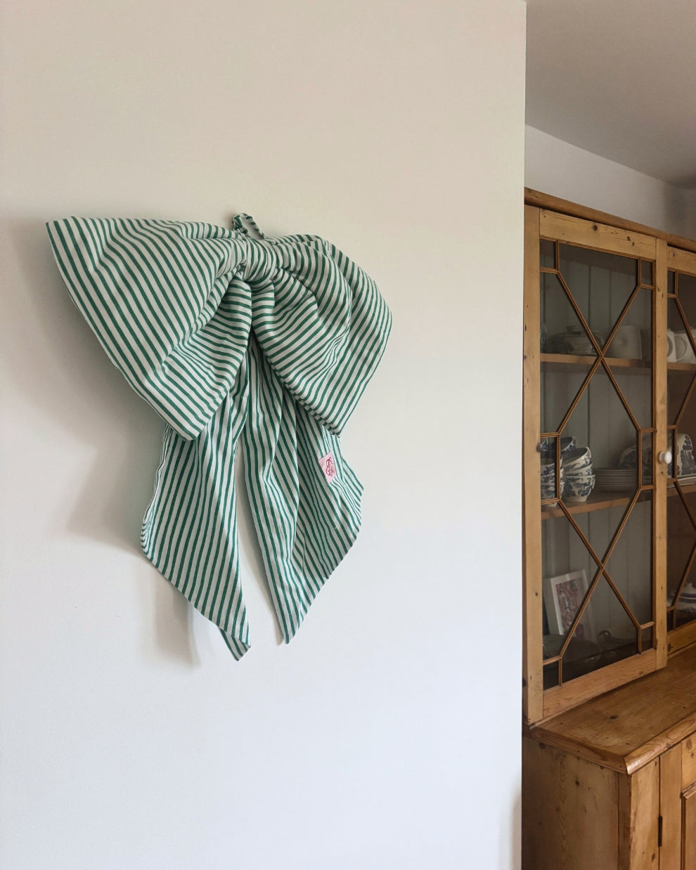 Puffy Bow - Emerald Candy Stripe